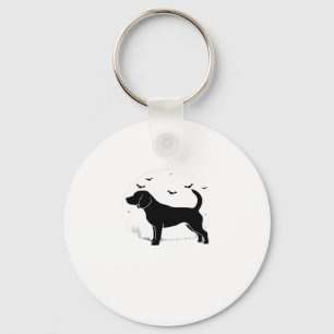 Beagle Dog � Halloween Moon Silhouette Oversized T Key Ring