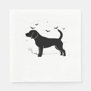 Beagle Dog – Halloween Moon Silhouette Oversized T Napkin