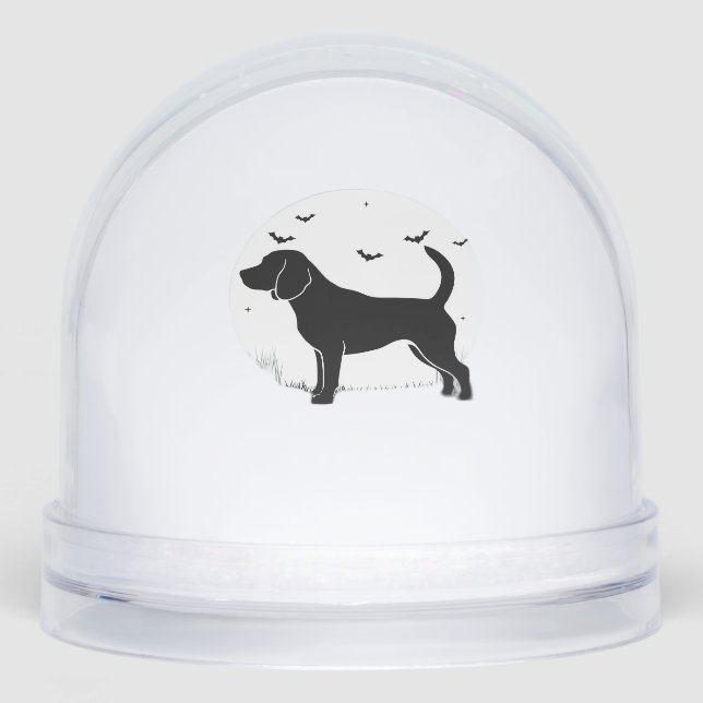 Beagle Dog � Halloween Moon Silhouette Oversized T Snowglobe (Front)