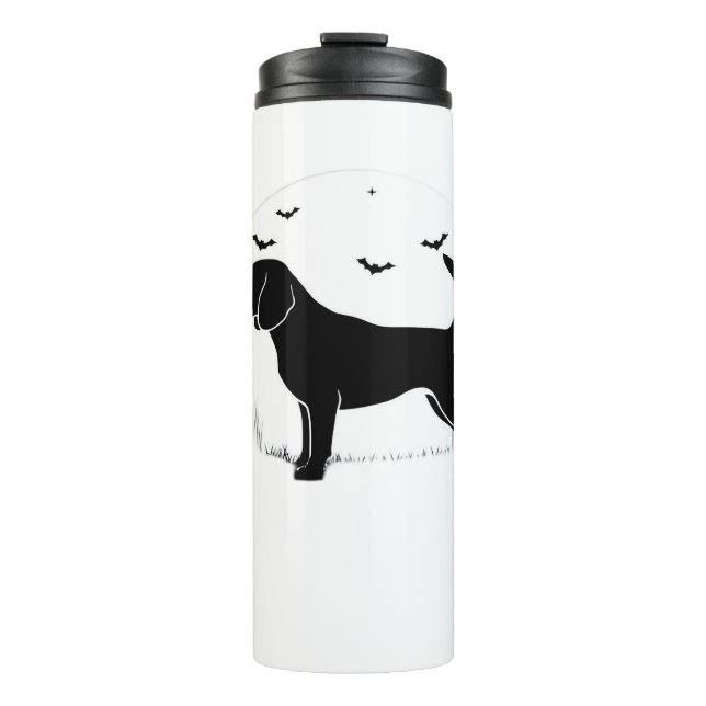 Beagle Dog – Halloween Moon Silhouette Oversized T Thermal Tumbler (Front)