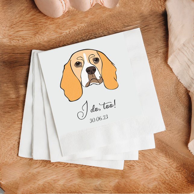 Beagle Dog I Do Too Dog Custom Cocktail Napkin (Creator Uploaded)