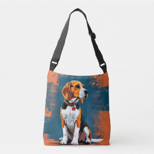 Beagle Dog in Abstract Background Crossbody Bag
