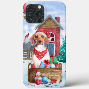 Beagle Dog In snow Christmas Dog House iPhone 13 Pro Max Case