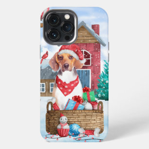 Beagle Dog In snow Christmas Dog House iPhone 13 Pro Max Case
