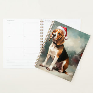 Beagle Dog in Snow Christmas  Planner