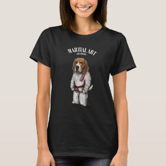 Beagle Dog Judo Karate Master In White Judogi T-Shirt