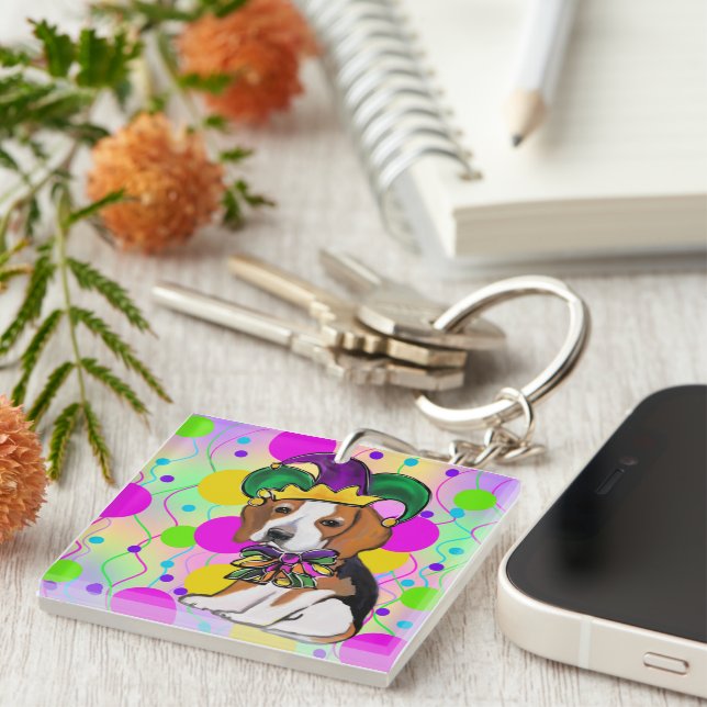 Beagle Dog Key Ring (Front Right)