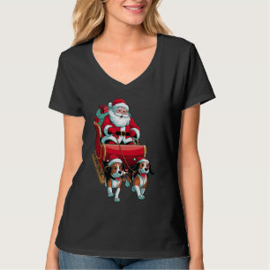 Beagle Dog Lover Christmas Santa Riding Sleigh Sle T-Shirt