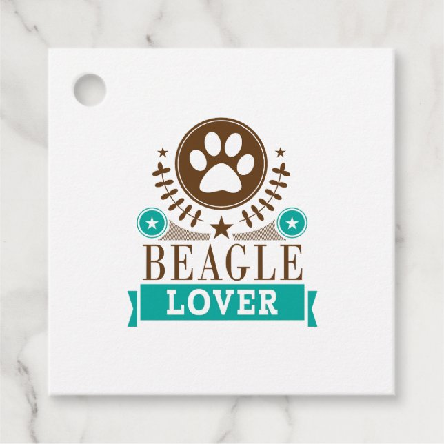 Beagle Dog Lover Favour Tags (Front)