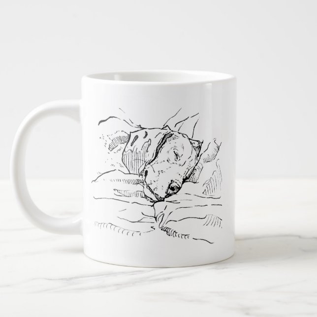 Beagle Dog Lover Illustration  Large Coffee Mug (Left)
