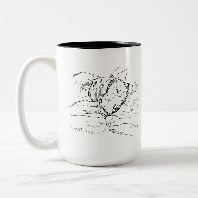 Beagle Dog Lover Illustration  Two-Tone Coffee Mug (Left)