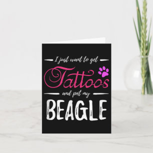 Beagle Dog Lover Tattoo Funny Dog Mum Gift Idea Card