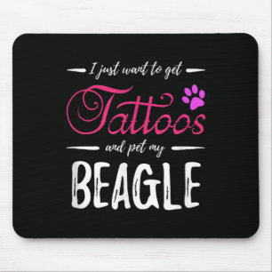 Beagle Dog Lover Tattoo Funny Dog Mum Gift Idea Mouse Mat