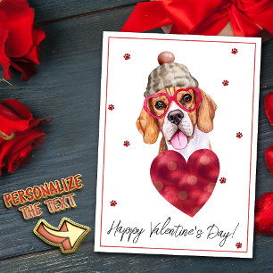 Beagle Dog Lover Valentine Gift Holiday Card