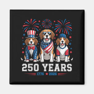 Beagle Dog Lovers 250 Anniversary Usa 250th 4th Of Magnet