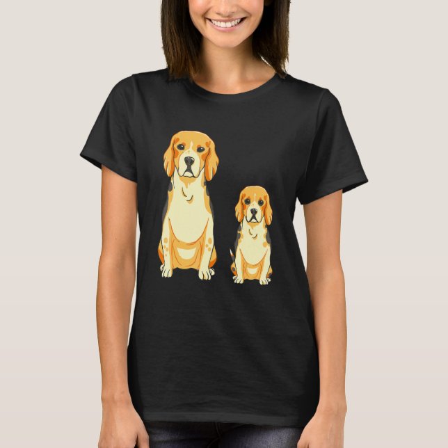 Beagle Dog Mama Puppy Hunting Dog T-Shirt (Front)