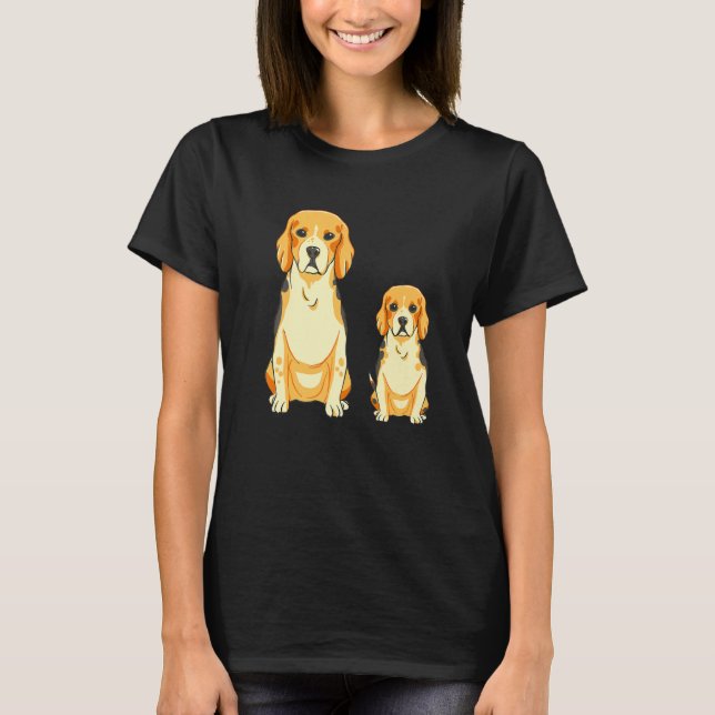 Beagle Dog Mama Puppy Hunting Dog   T-Shirt (Front)