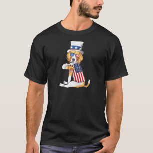 Beagle Dog Merica 4th Of July Usa American Flag Me T-Shirt
