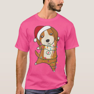 Beagle Dog Merry Christmas Fairy Lights Cute Dogs T-Shirt