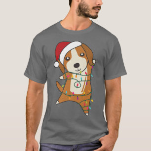 Beagle Dog Merry Christmas Fairy Lights Cute Dogs T-Shirt