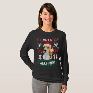 Beagle Dog Merry Woofmas Christmas Longsleeve T-Shirt