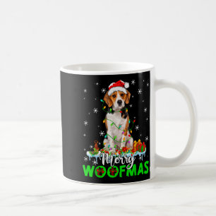 Beagle Dog Merry Woofmas Funny Xmas Lights Santa H Coffee Mug