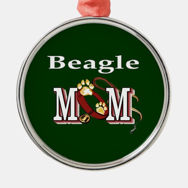 Beagle Dog MOM Metal Tree Decoration (Front)