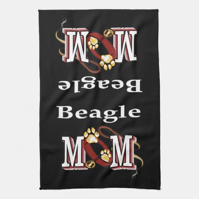 Beagle Dog MOM Tea Towel (Vertical)