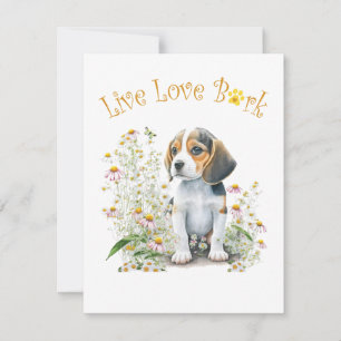 Beagle Dog Mum Floral Card