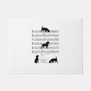 Beagle dog Music Note Clef Musician Cute Beagle do Doormat
