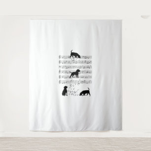 Beagle dog Music Note Clef Musician Cute Beagle do Tapestry