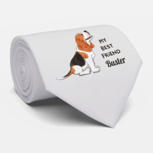 Beagle Dog My Best Friend Custom Name   Tie