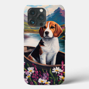 Beagle Dog on a Paddle: A Scenic Adventure iPhone 13 Pro Case