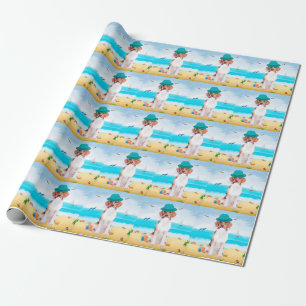 Beagle Dog On Beach Wrapping Paper
