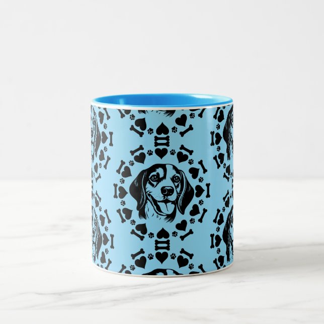 Beagle Dog Owner Two-Tone Coffee Mug (Center)