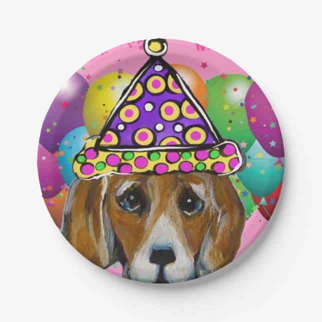 BEAGLE DOG PAPER PLATE (Front)