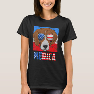 Beagle Dog Patriotic Usa 4th Of July American Flag T-Shirt