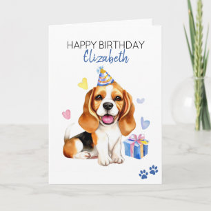 Beagle Dog Personalised Happy Birthday  Card