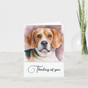 Beagle Dog Personalised Thinking Of You Note Card