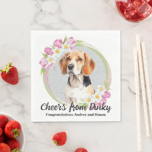 Beagle Dog Pet Wedding Napkins With Dogs Photo