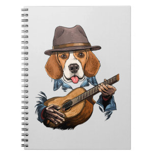 Beagle Dog Playing Guitar/ Funny Beagle Notebook