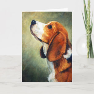 Beagle Dog Portrait Blank Greeting Card