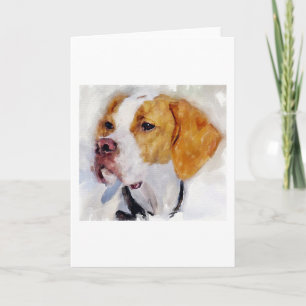 Beagle Dog Portrait Blank Greeting Card