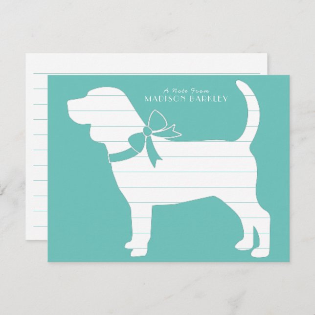 Beagle Dog Puppy Thank You Card (Front/Back)