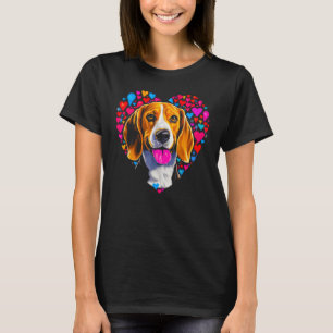 Beagle Dog Red Heart T-Shirt