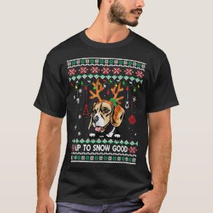 Beagle Dog Reindeer Ugly Christmas Xmas T-Shirt