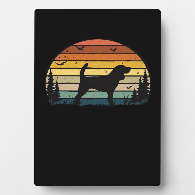 Beagle Dog Retro Vintage Classic T-Shirt Plaque (Front)
