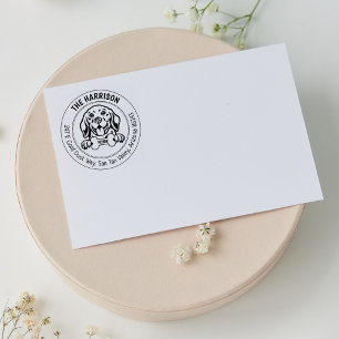 Beagle Dog Return Address Family Rubber Stamp