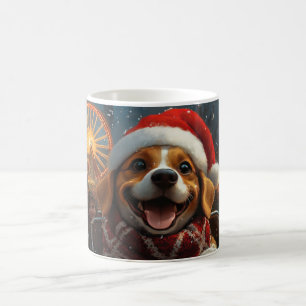 Beagle Dog Roller Coaster Christmas Coffee Mug
