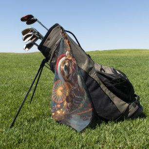 Beagle Dog Roller Coaster Christmas Golf Towel